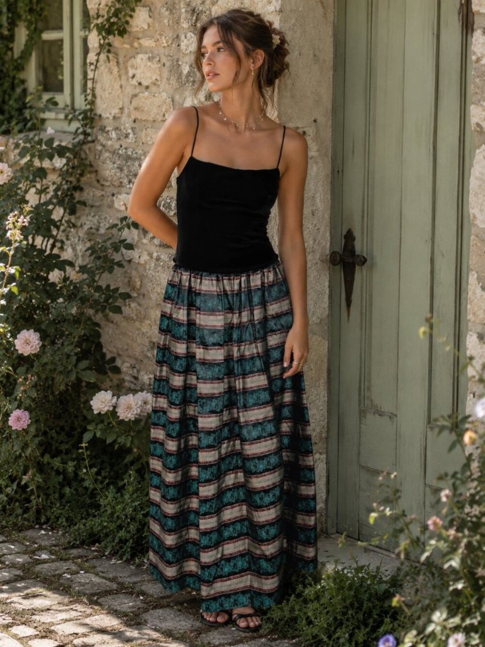 Vintage Jessica McClintock Y2k Cottagecore Sleeveless Maxi Dress Size 8
